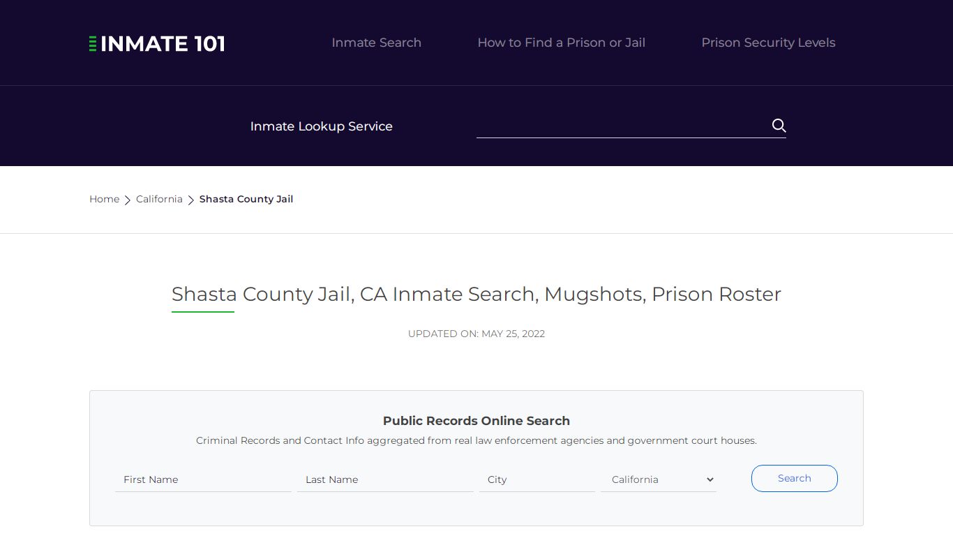 Shasta County Jail, CA Inmate Search, Mugshots, Prison ...